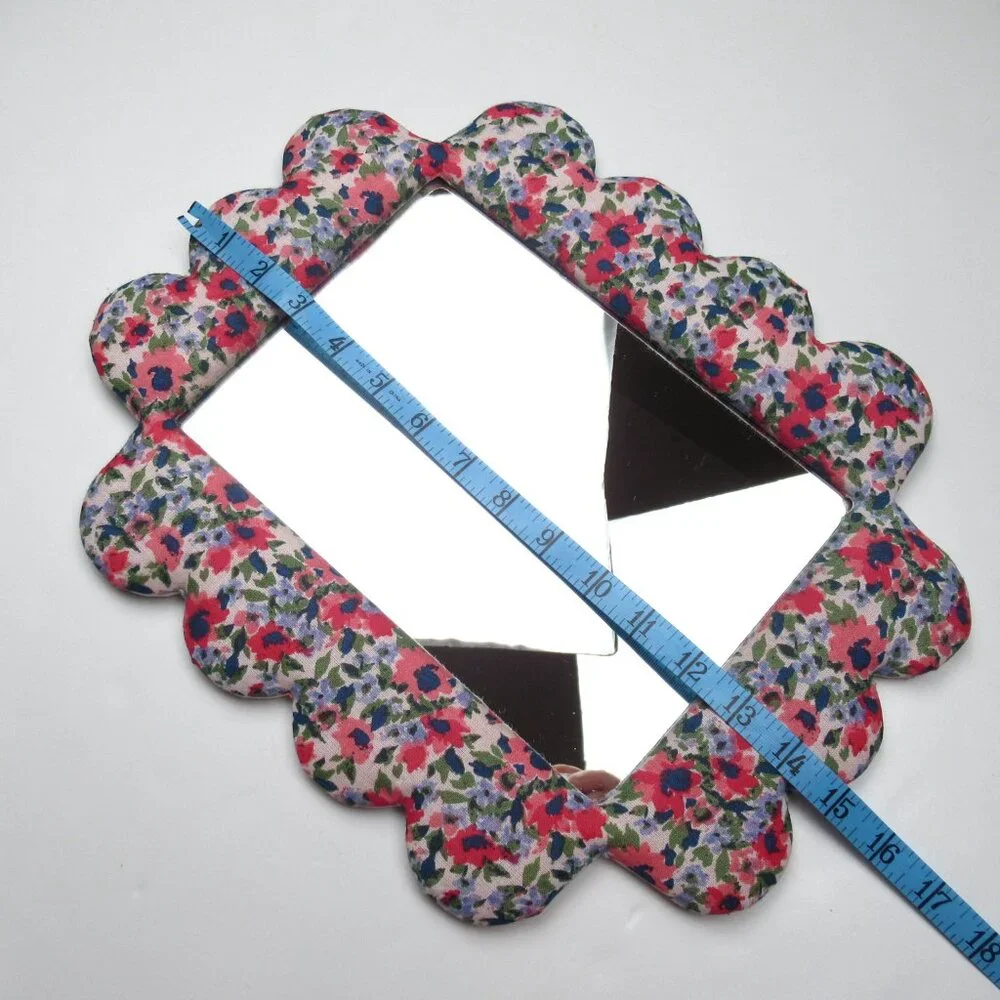 Urban Outfitters Elizabeth Padded Mirror Scalloped Floral